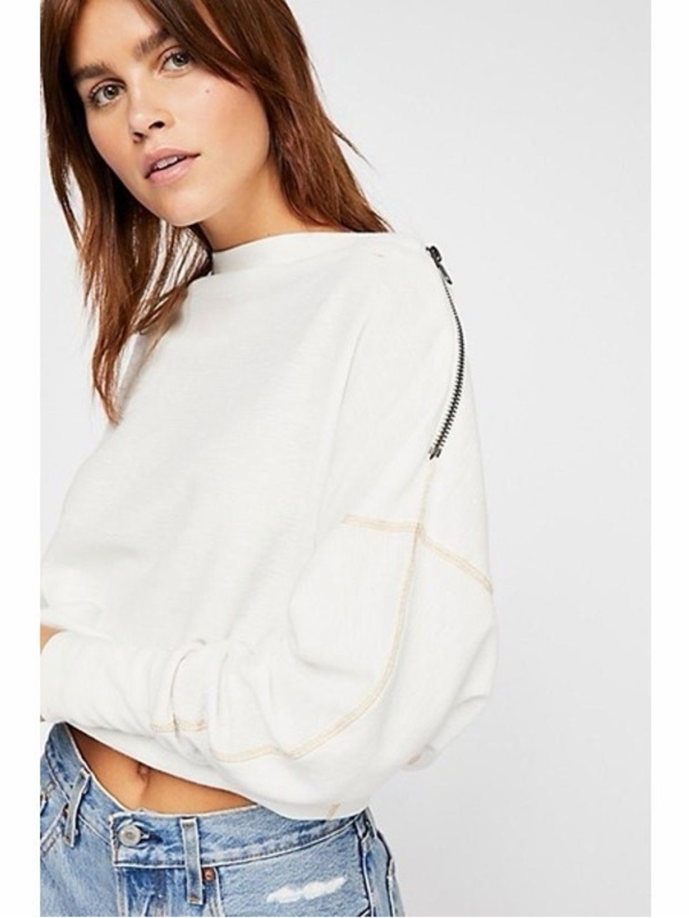 Free people nikala zipper sweater